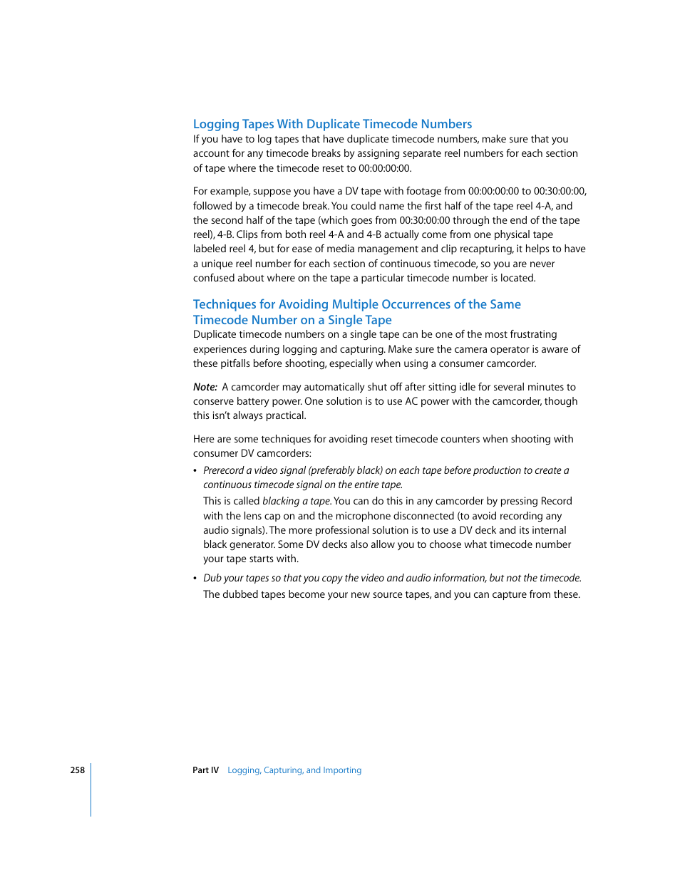 Logging tapes with duplicate timecode numbers | Apple Final Cut Pro 5 User Manual | Page 259 / 1868