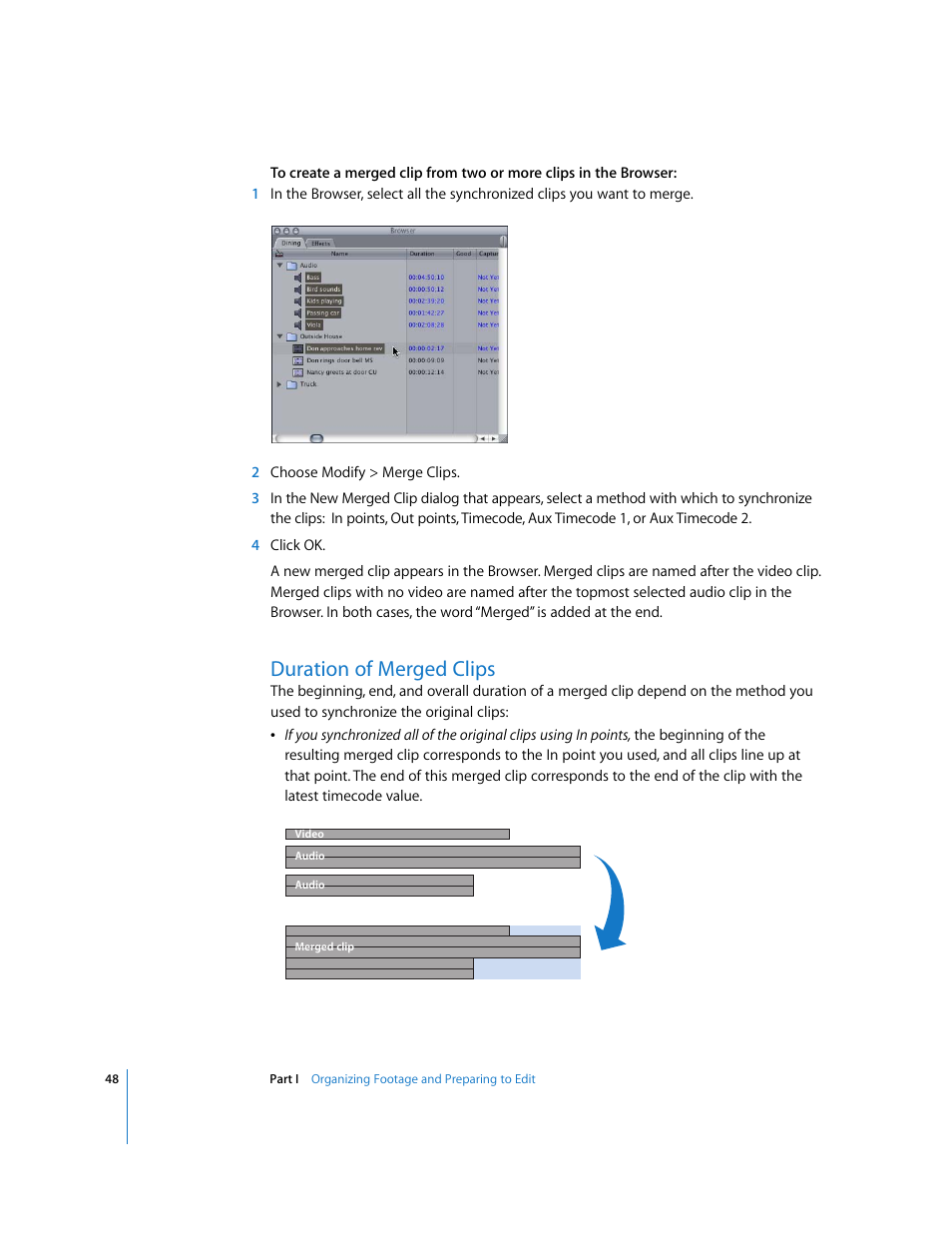 Duration of merged clips, P. 48) | Apple Final Cut Pro 5 User Manual | Page 383 / 1868