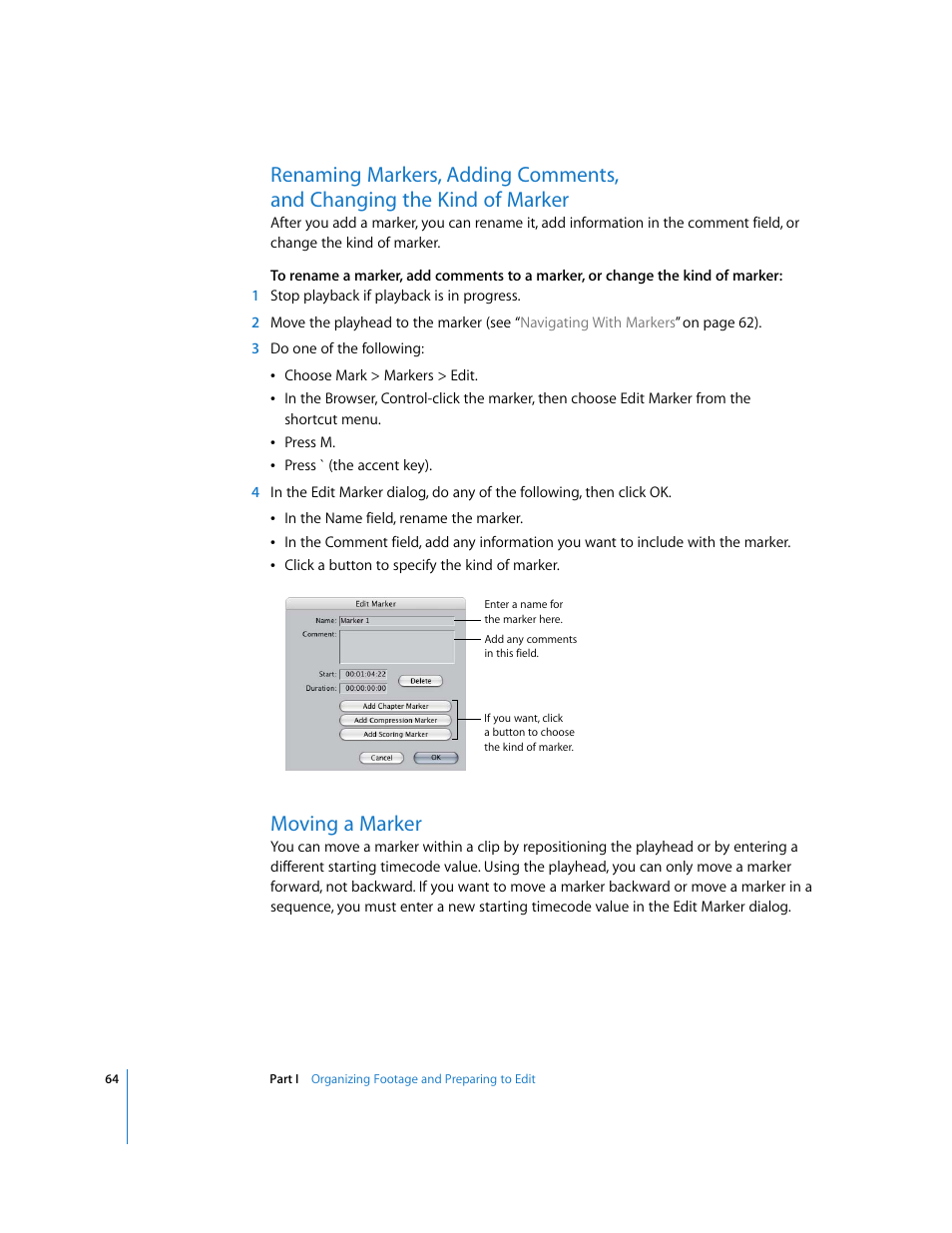 Moving a marker, Of marker | Apple Final Cut Pro 5 User Manual | Page 399 / 1868