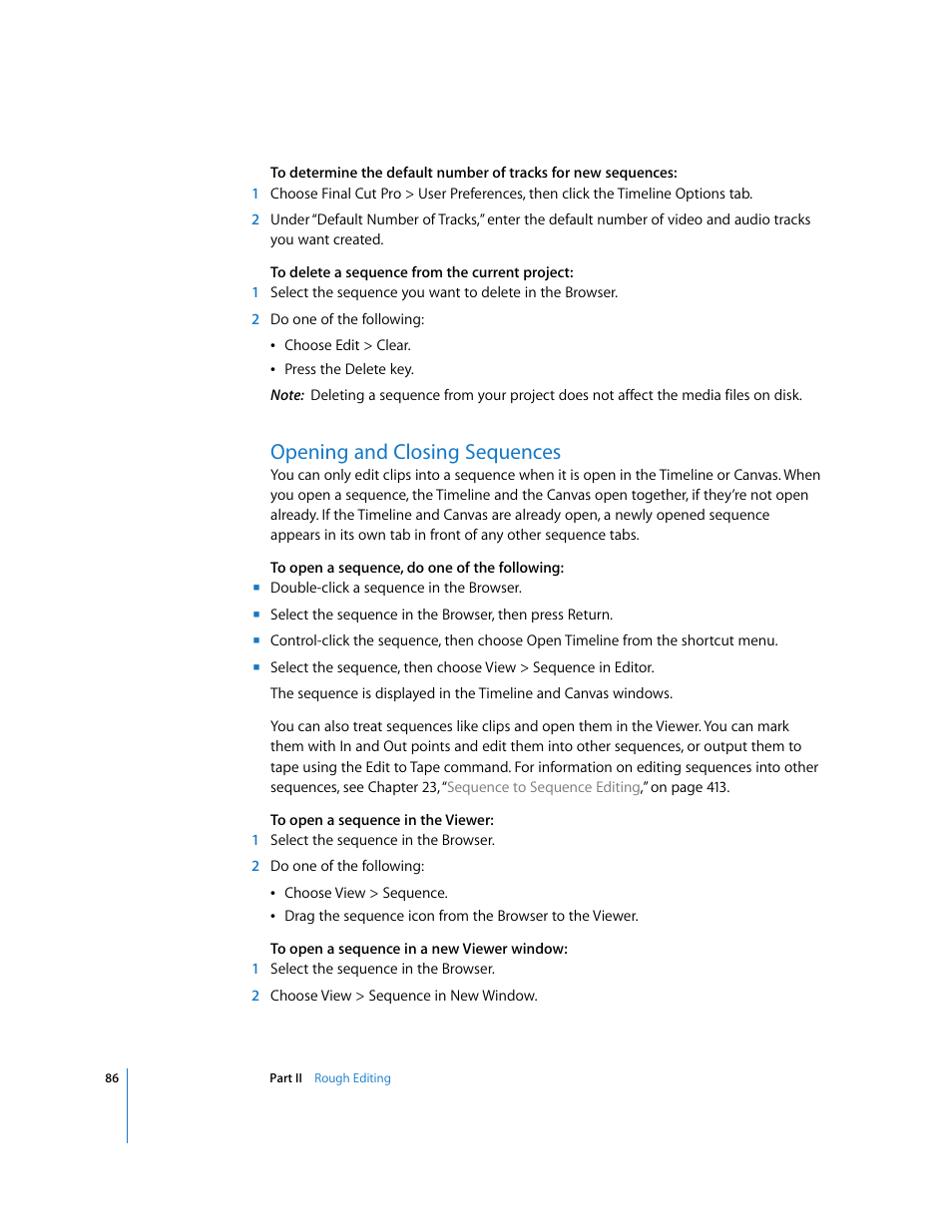 Opening and closing sequences | Apple Final Cut Pro 5 User Manual | Page 421 / 1868