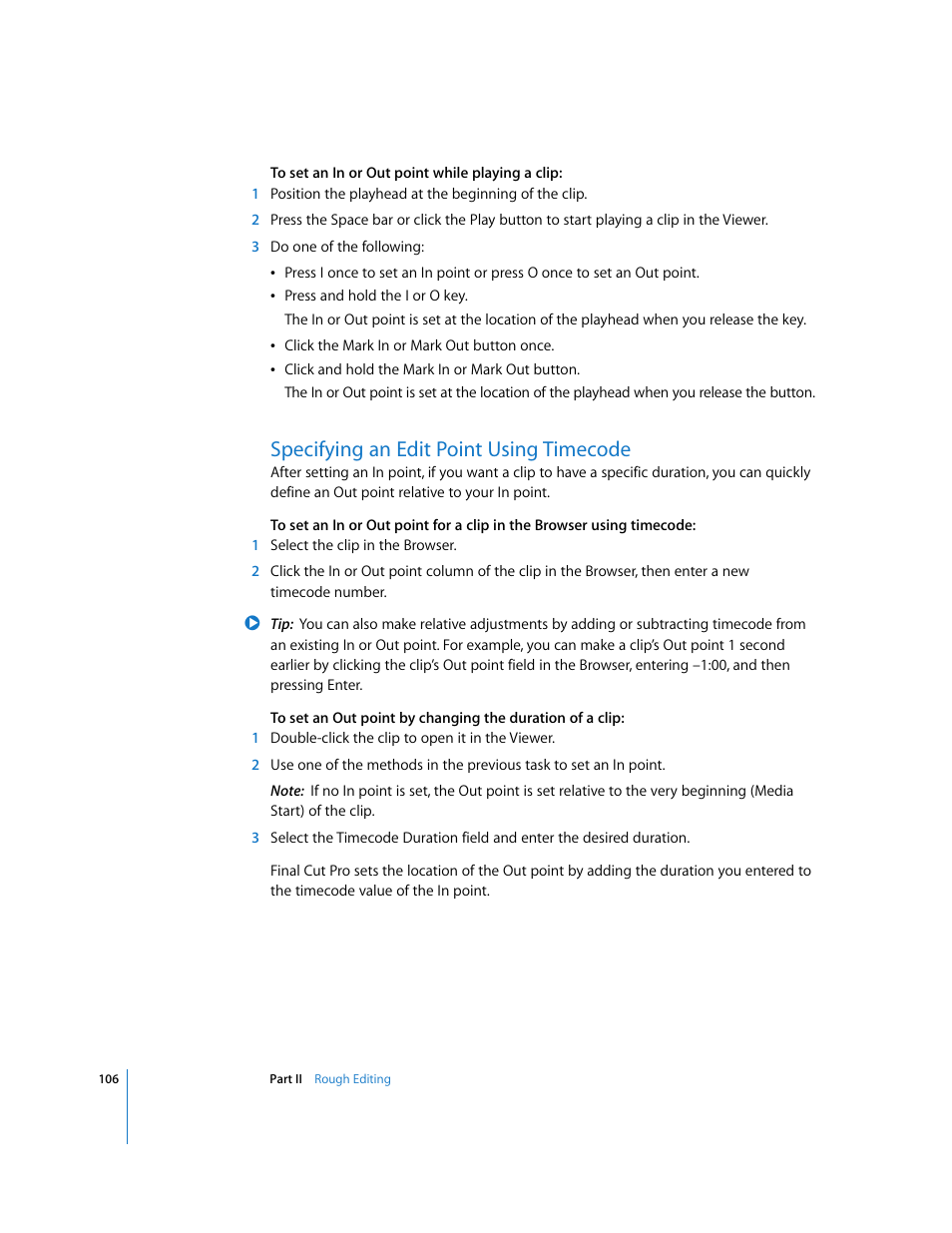 Specifying an edit point using timecode | Apple Final Cut Pro 5 User Manual | Page 441 / 1868
