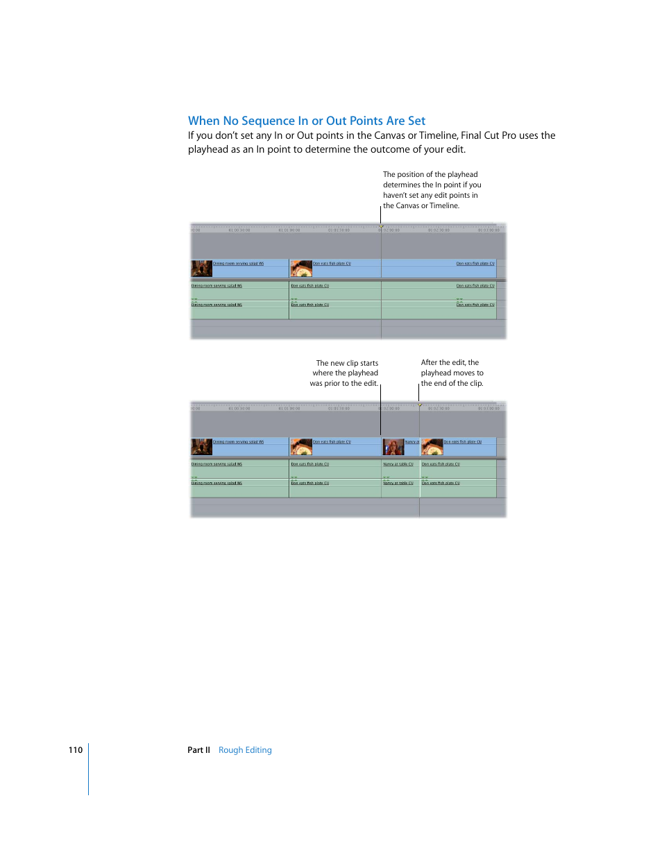 When no sequence in or out points are set | Apple Final Cut Pro 5 User Manual | Page 445 / 1868