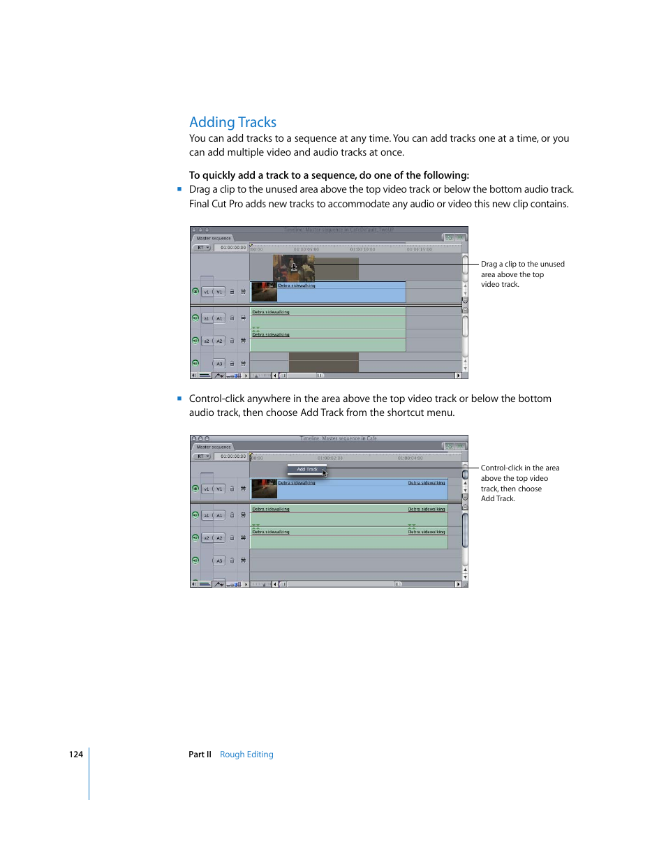 Adding tracks | Apple Final Cut Pro 5 User Manual | Page 459 / 1868