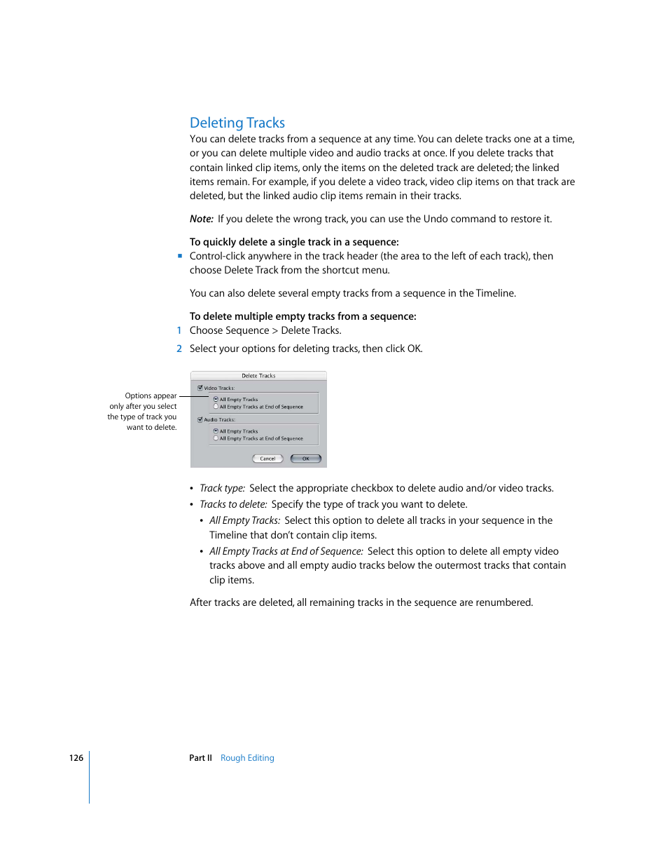 Deleting tracks | Apple Final Cut Pro 5 User Manual | Page 461 / 1868