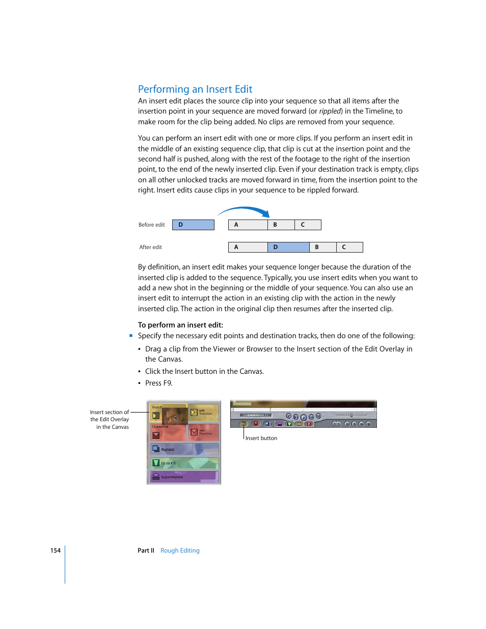 Performing an insert edit | Apple Final Cut Pro 5 User Manual | Page 489 / 1868