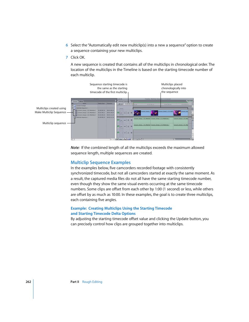 Multiclip sequence examples | Apple Final Cut Pro 5 User Manual | Page 597 / 1868