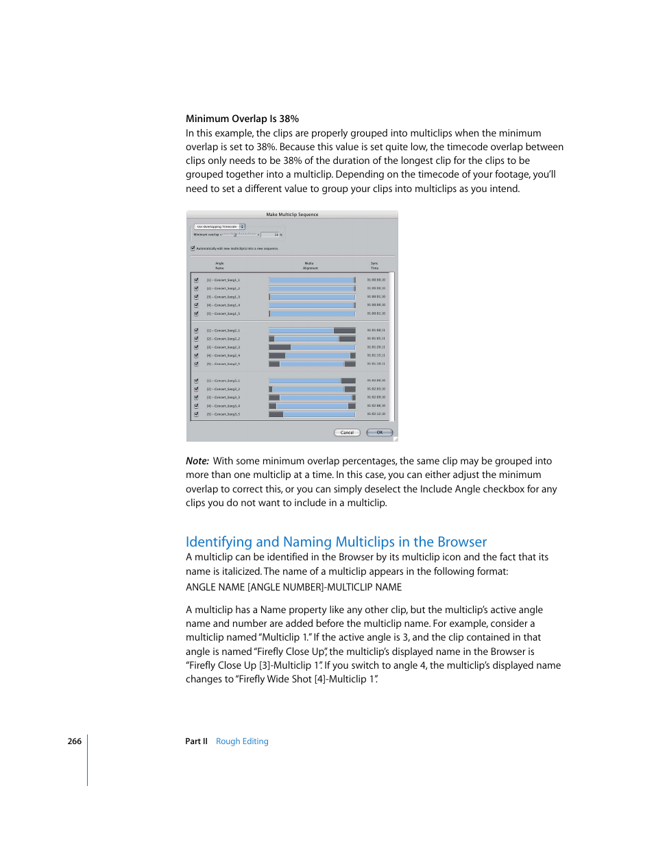 Identifying and naming multiclips in the browser, Identifying and naming multiclips in the, Browser | Apple Final Cut Pro 5 User Manual | Page 601 / 1868