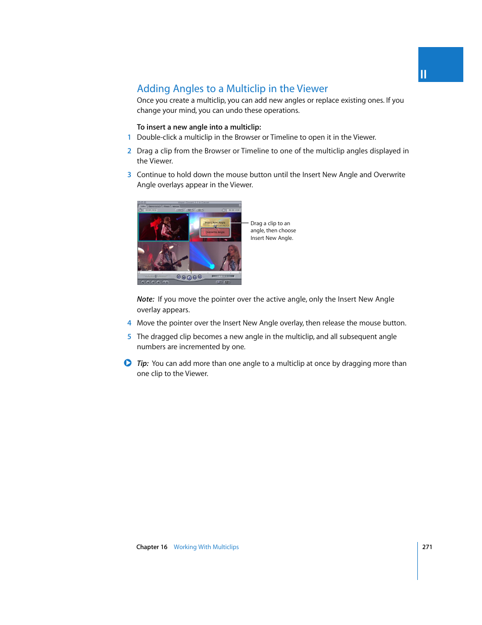 Adding angles to a multiclip in the viewer | Apple Final Cut Pro 5 User Manual | Page 606 / 1868