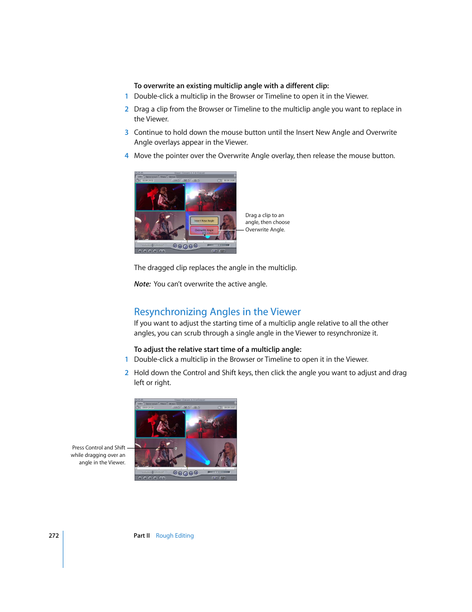 Resynchronizing angles in the viewer | Apple Final Cut Pro 5 User Manual | Page 607 / 1868