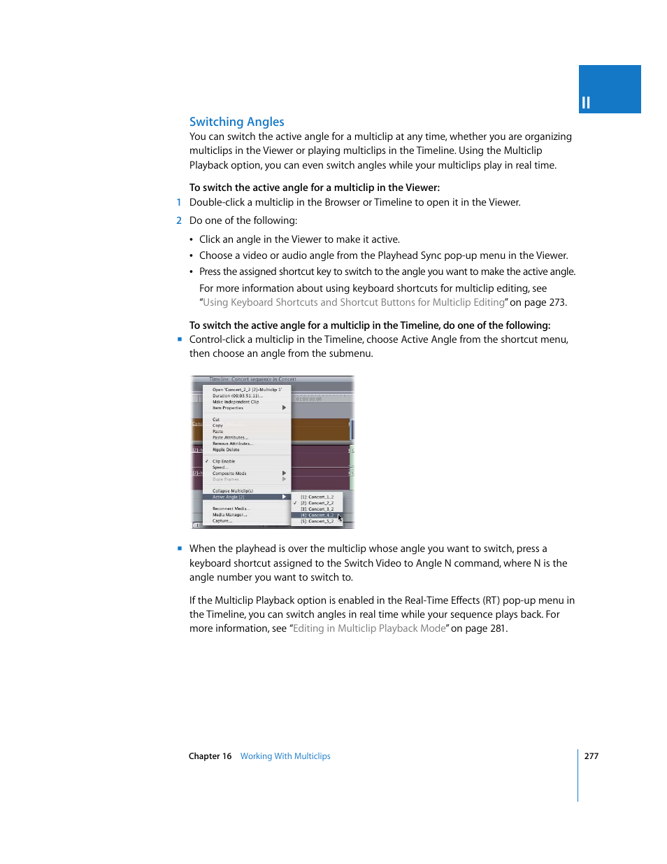 Switching angles | Apple Final Cut Pro 5 User Manual | Page 612 / 1868