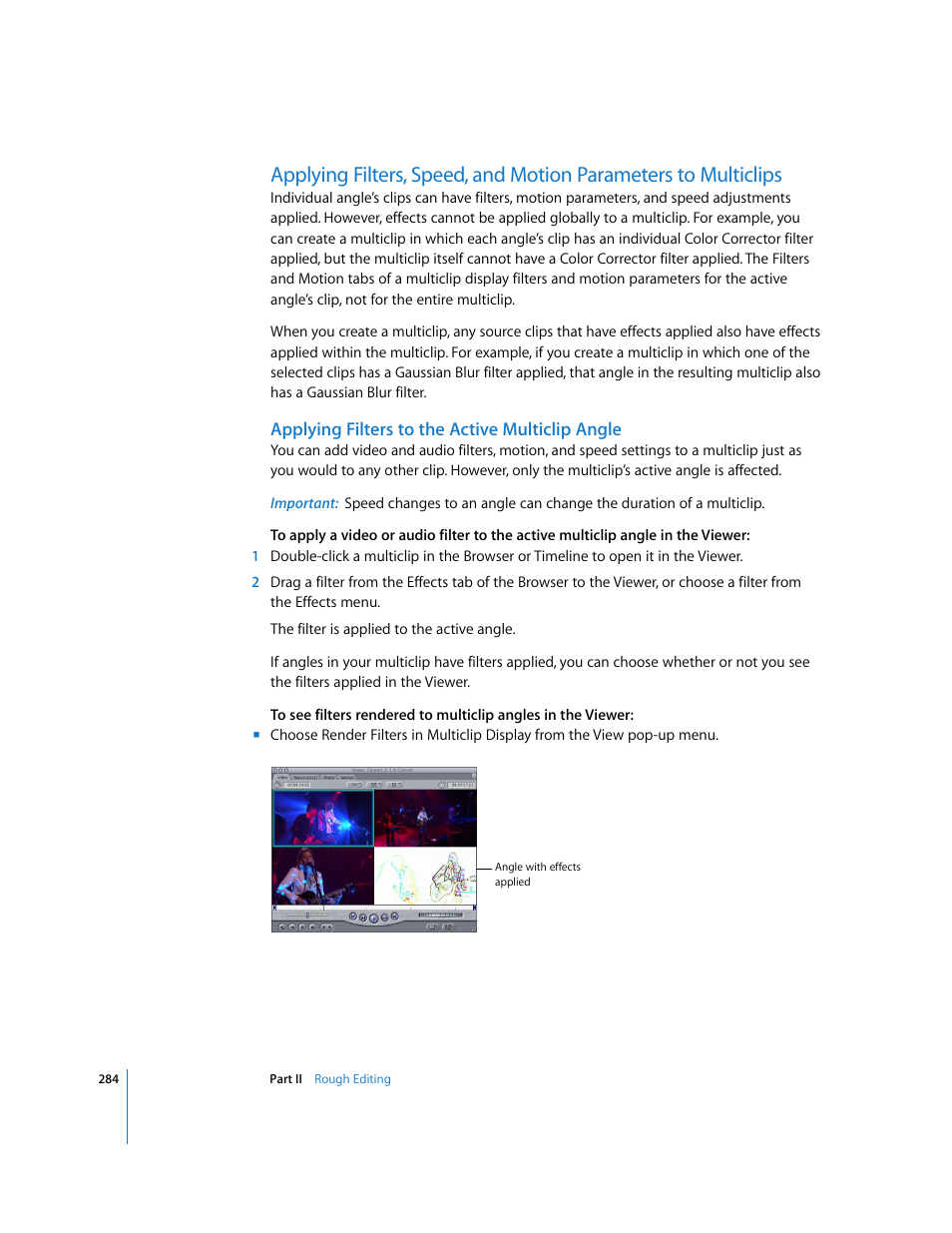 Applying filters to the active multiclip angle | Apple Final Cut Pro 5 User Manual | Page 619 / 1868