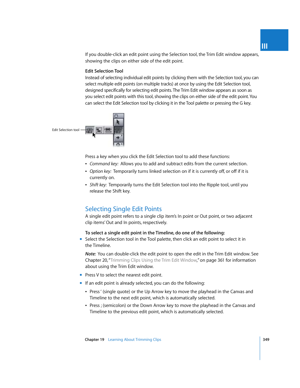 Selecting single edit points | Apple Final Cut Pro 5 User Manual | Page 684 / 1868