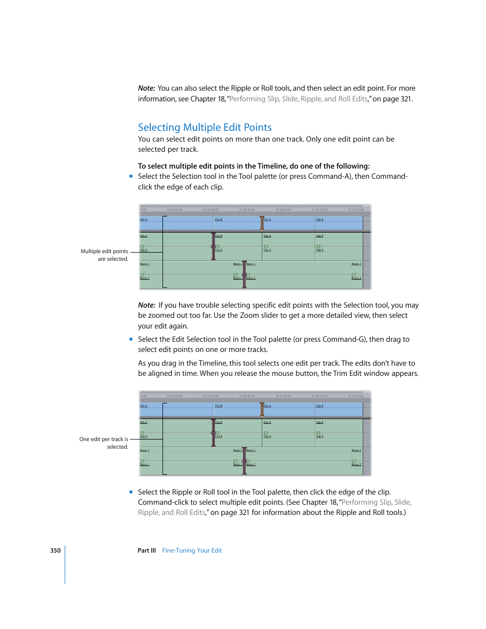 Selecting multiple edit points | Apple Final Cut Pro 5 User Manual | Page 685 / 1868