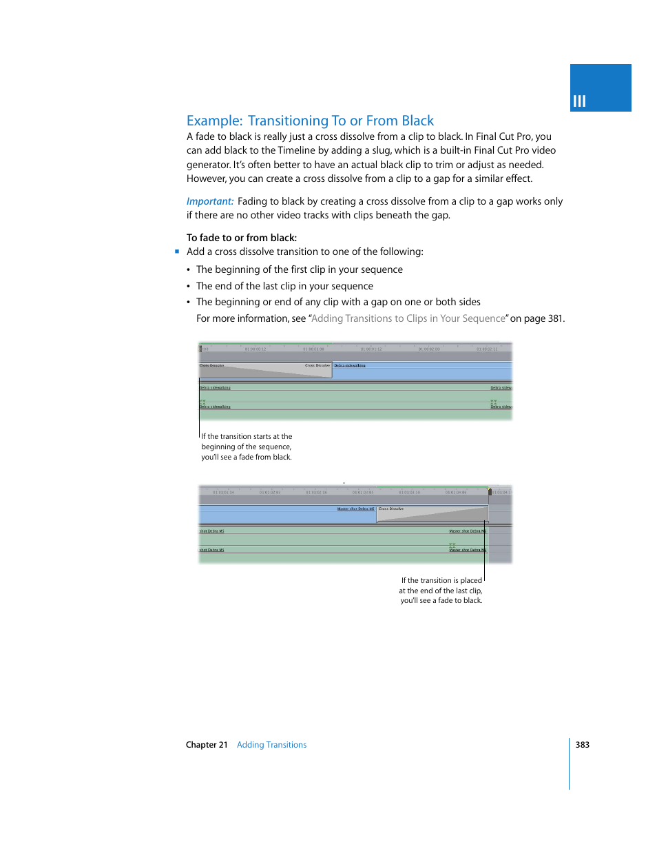 Example: transitioning to or from black | Apple Final Cut Pro 5 User Manual | Page 718 / 1868