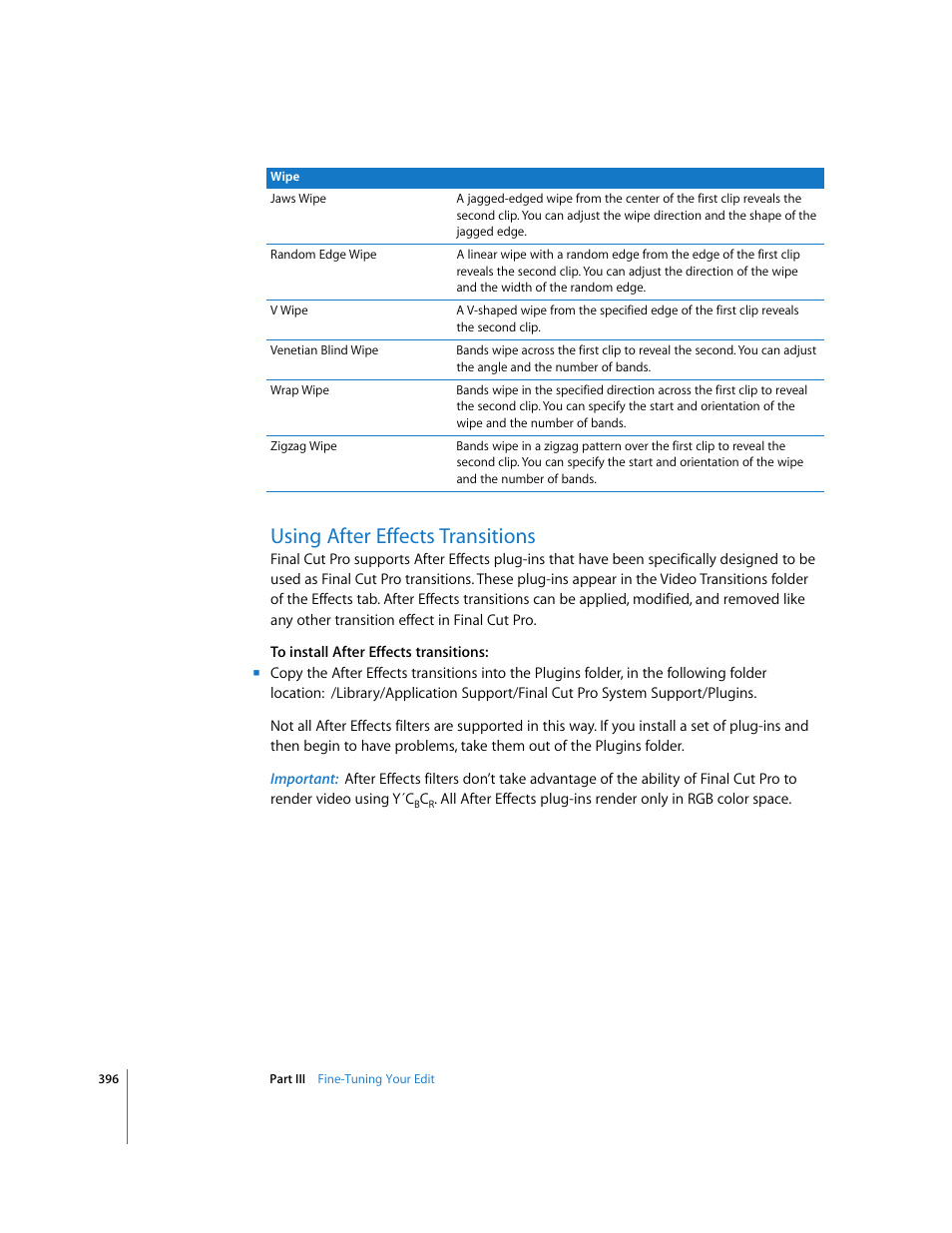 Using after effects transitions | Apple Final Cut Pro 5 User Manual | Page 731 / 1868