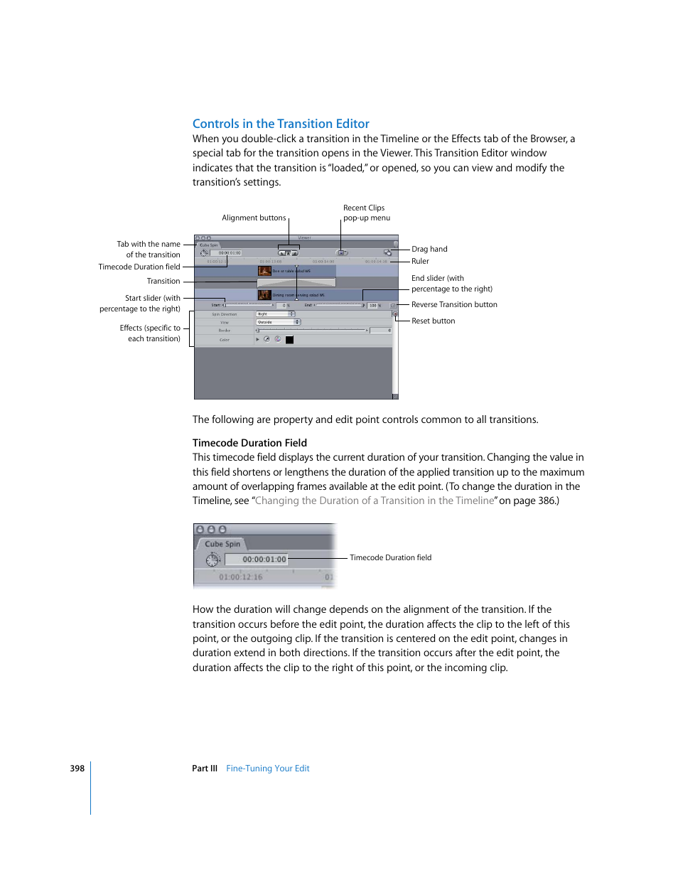 Controls in the transition editor | Apple Final Cut Pro 5 User Manual | Page 733 / 1868