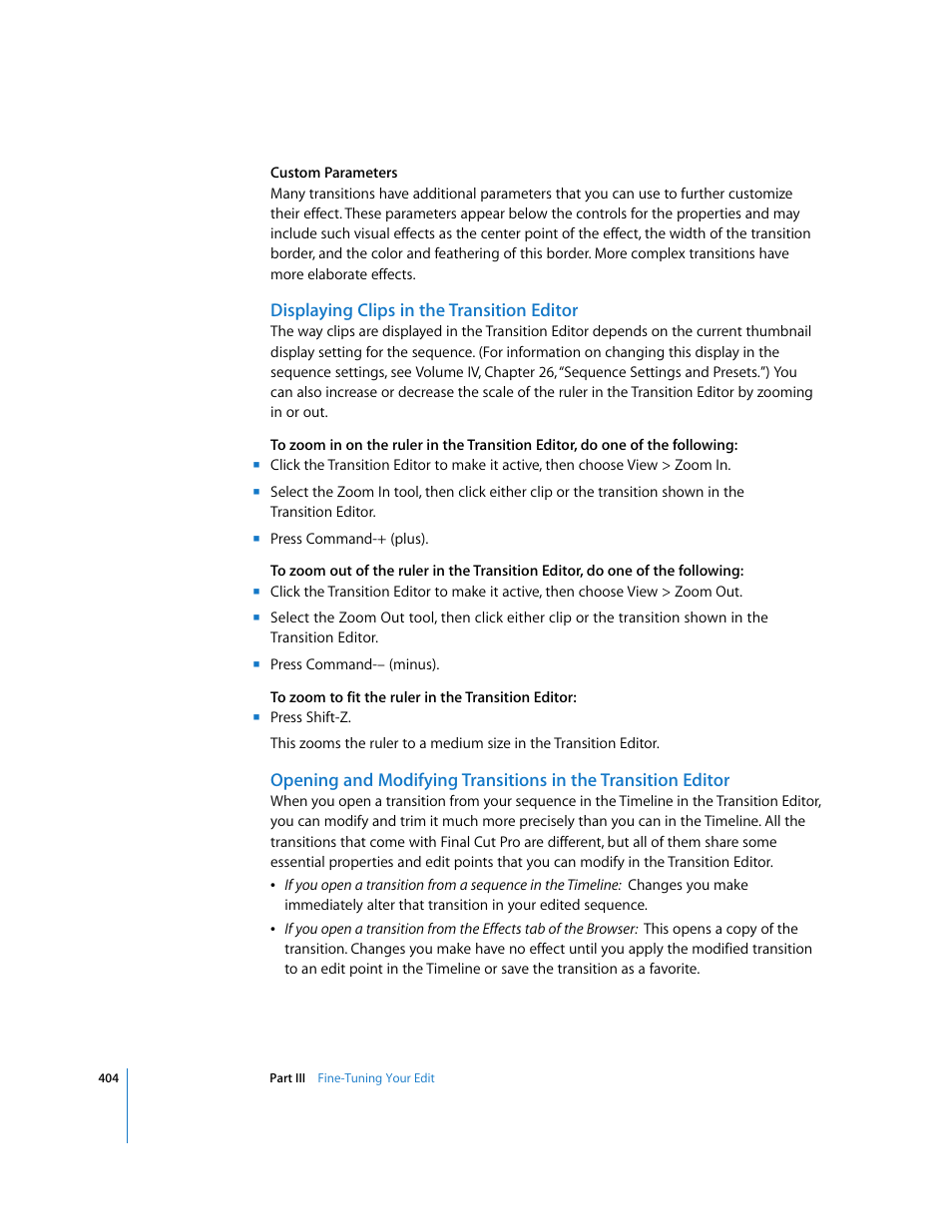 Displaying clips in the transition editor | Apple Final Cut Pro 5 User Manual | Page 739 / 1868