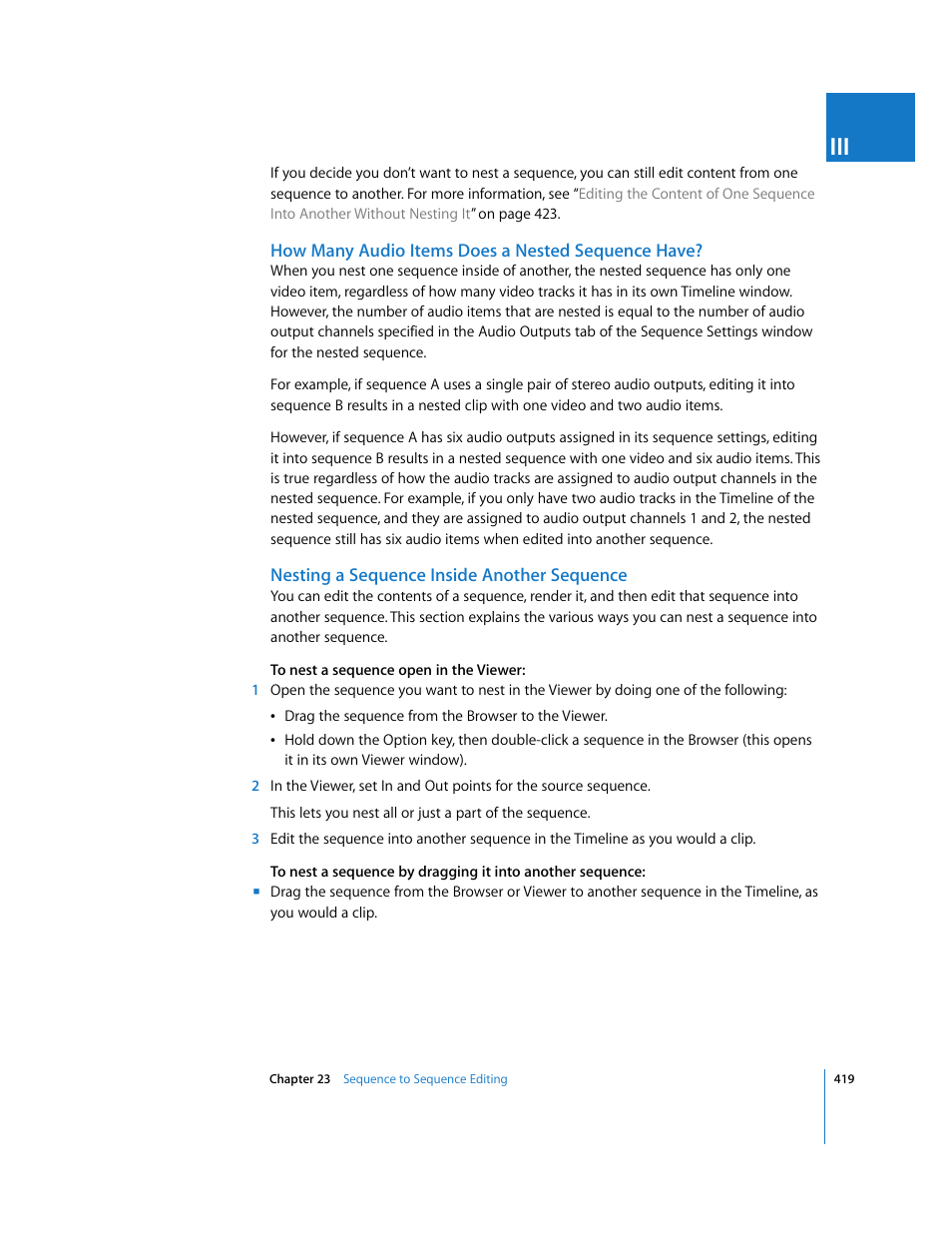 How many audio items does a nested sequence have, Nesting a sequence inside another sequence | Apple Final Cut Pro 5 User Manual | Page 754 / 1868
