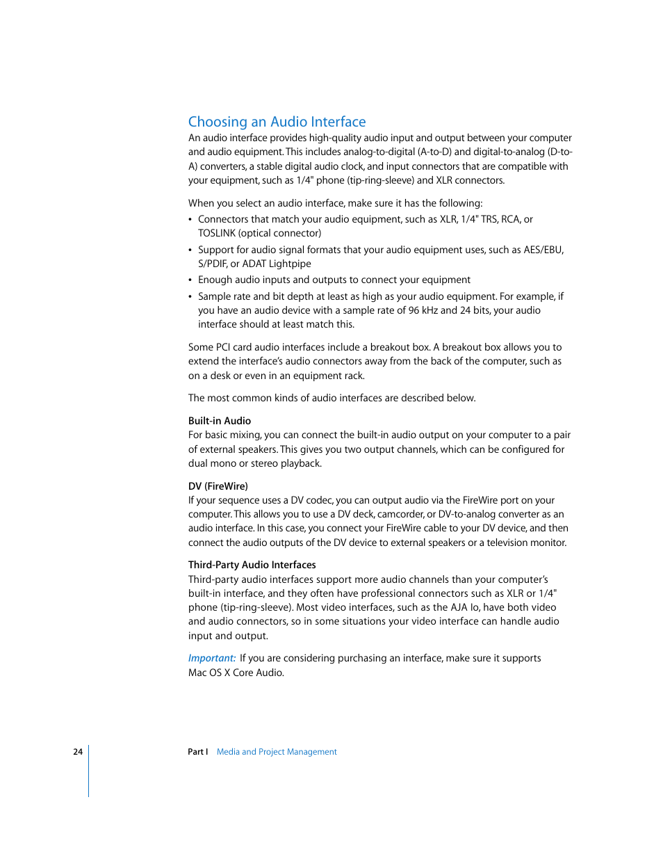 Choosing an audio interface | Apple Final Cut Pro 5 User Manual | Page 811 / 1868