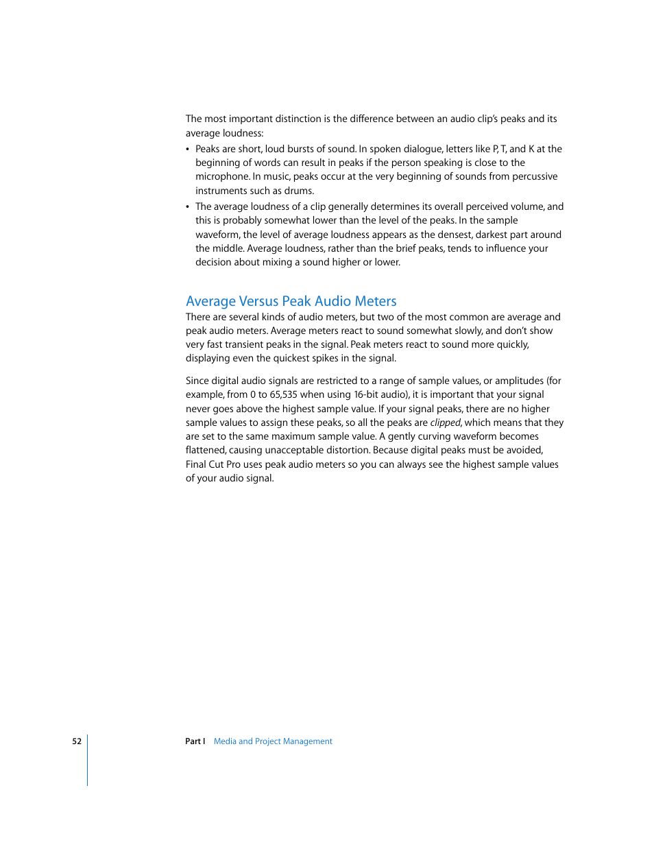 Average versus peak audio meters | Apple Final Cut Pro 5 User Manual | Page 839 / 1868