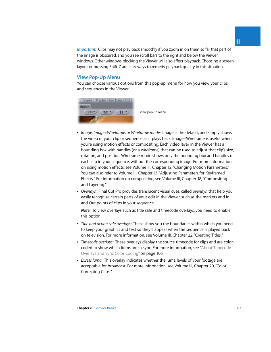 View pop-up menu | Apple Final Cut Pro 5 User Manual | Page 84 / 1868