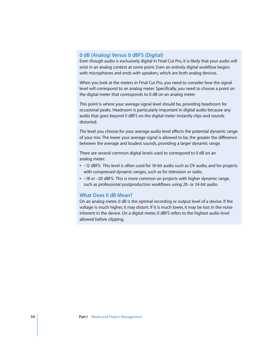 0 db (analog) versus 0 dbfs (digital), What does 0 db mean | Apple Final Cut Pro 5 User Manual | Page 841 / 1868