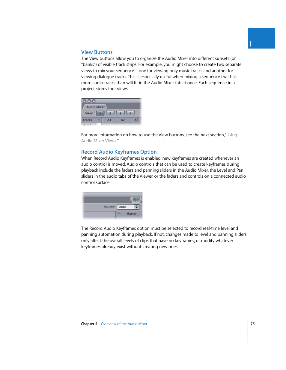 View buttons, Record audio keyframes option | Apple Final Cut Pro 5 User Manual | Page 862 / 1868