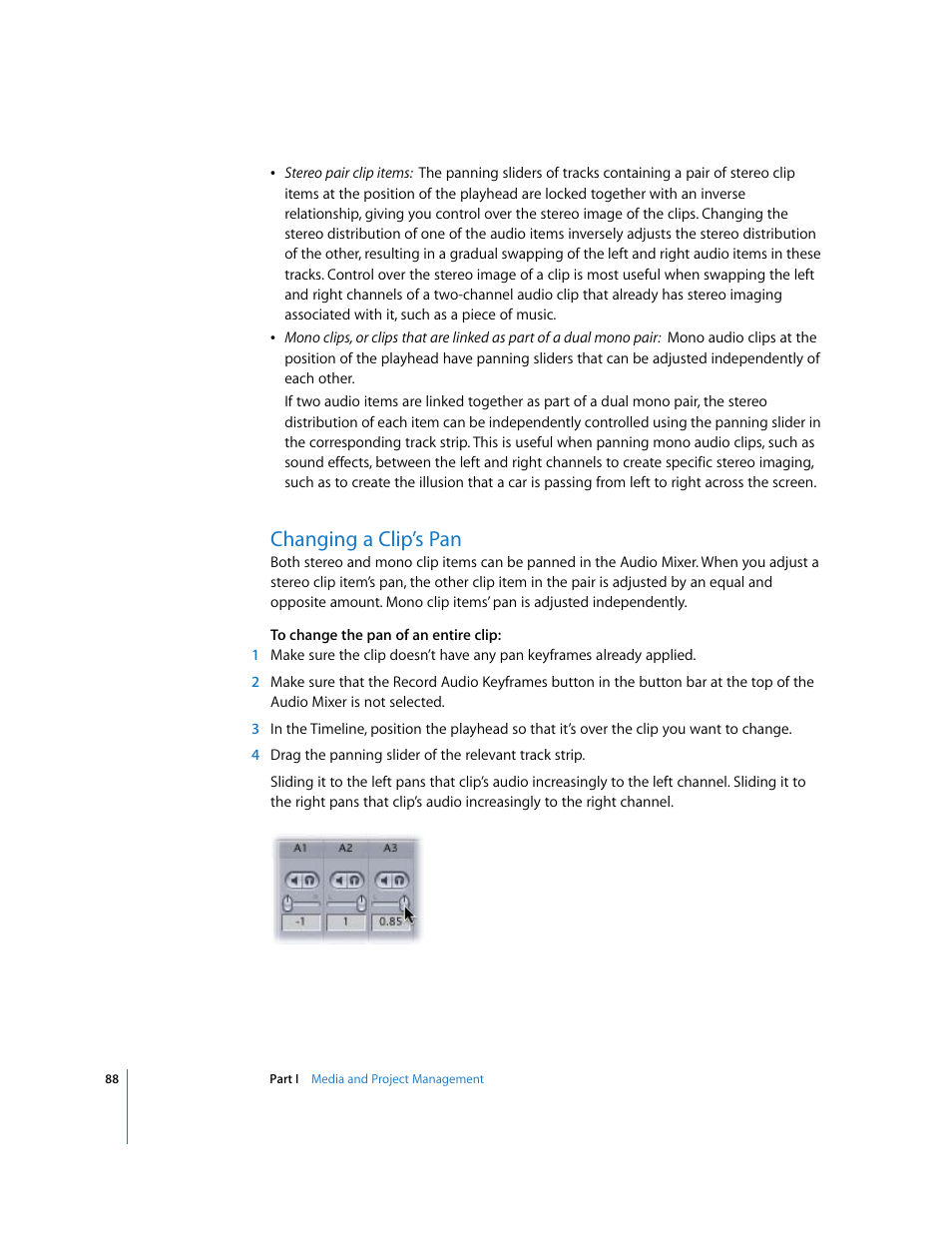 Changing a clip’s pan | Apple Final Cut Pro 5 User Manual | Page 875 / 1868