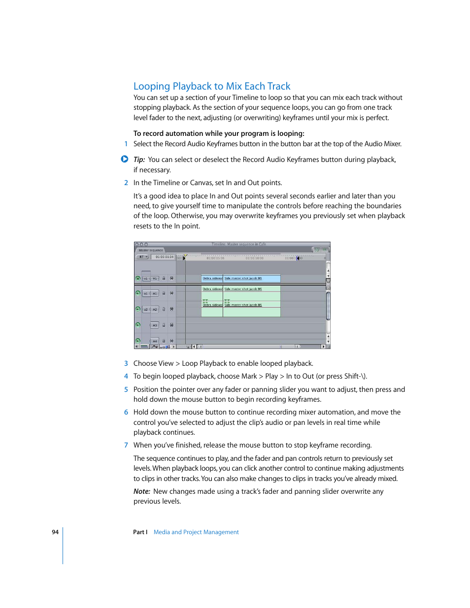 Looping playback to mix each track | Apple Final Cut Pro 5 User Manual | Page 881 / 1868