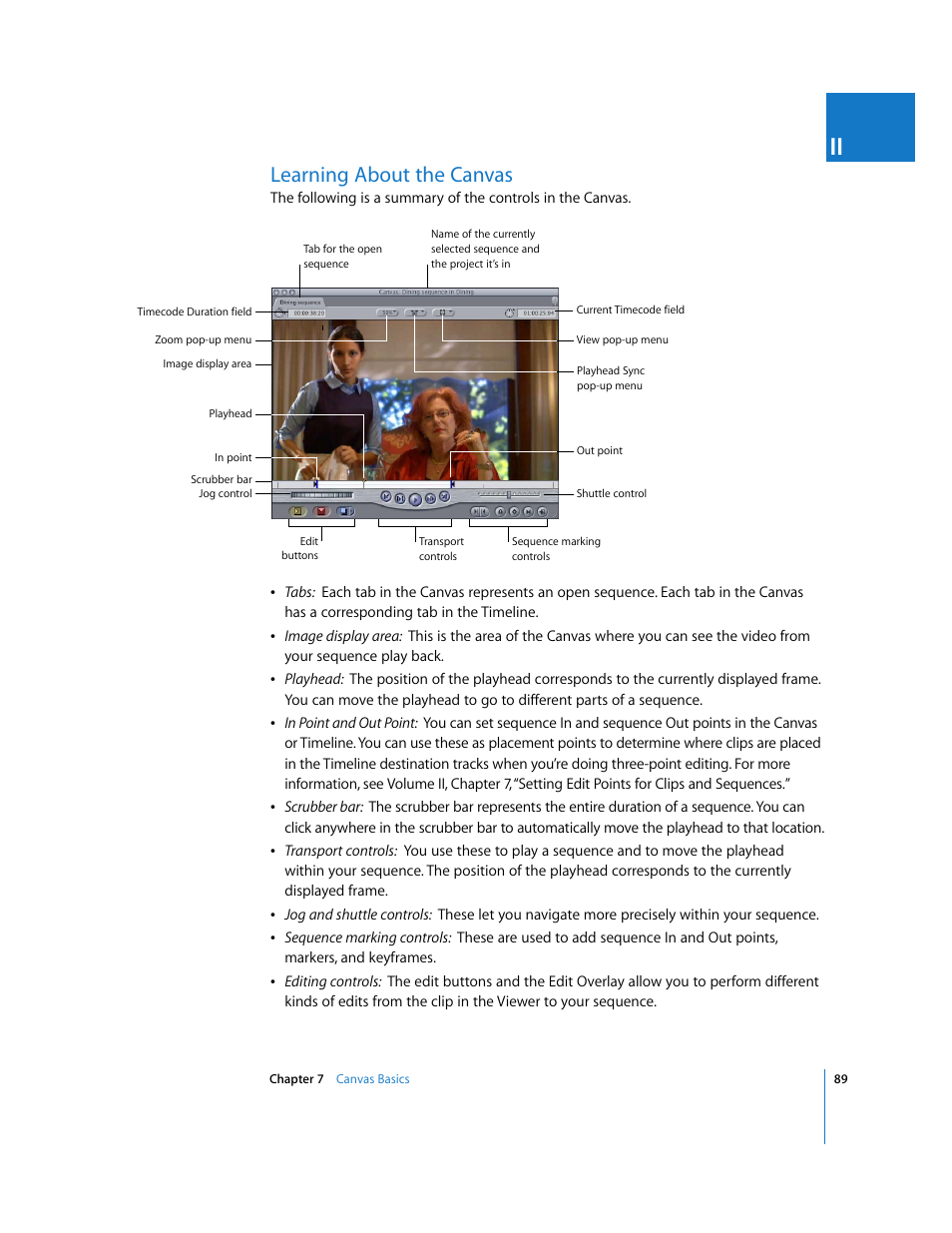Learning about the canvas, P. 89) | Apple Final Cut Pro 5 User Manual | Page 90 / 1868