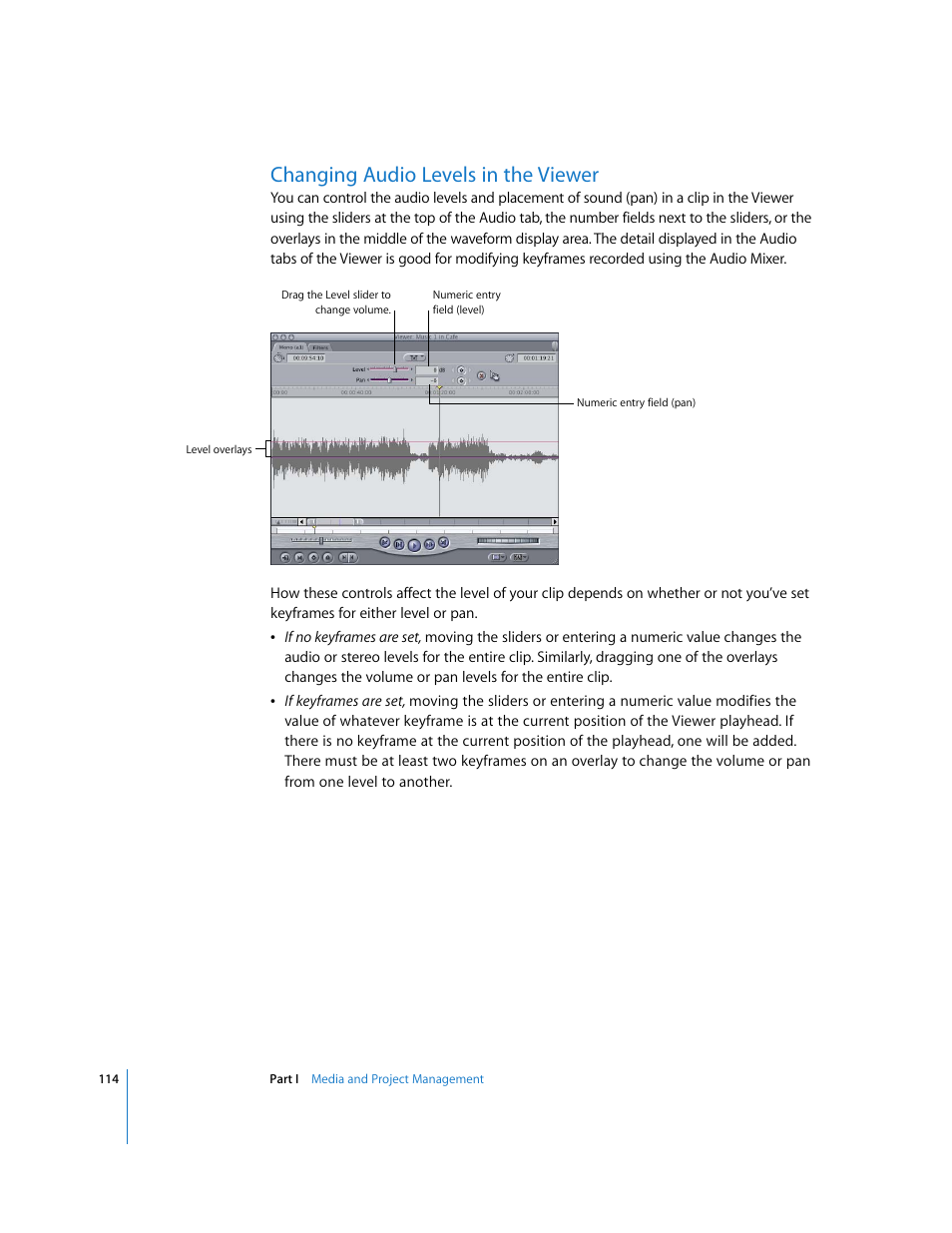 Changing audio levels in the viewer | Apple Final Cut Pro 5 User Manual | Page 901 / 1868