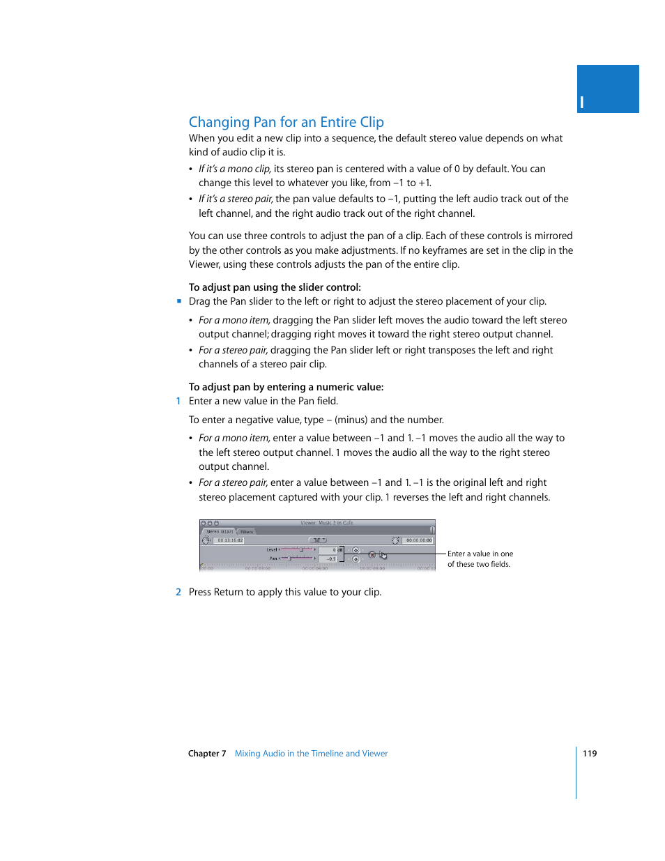 Changing pan for an entire clip | Apple Final Cut Pro 5 User Manual | Page 906 / 1868