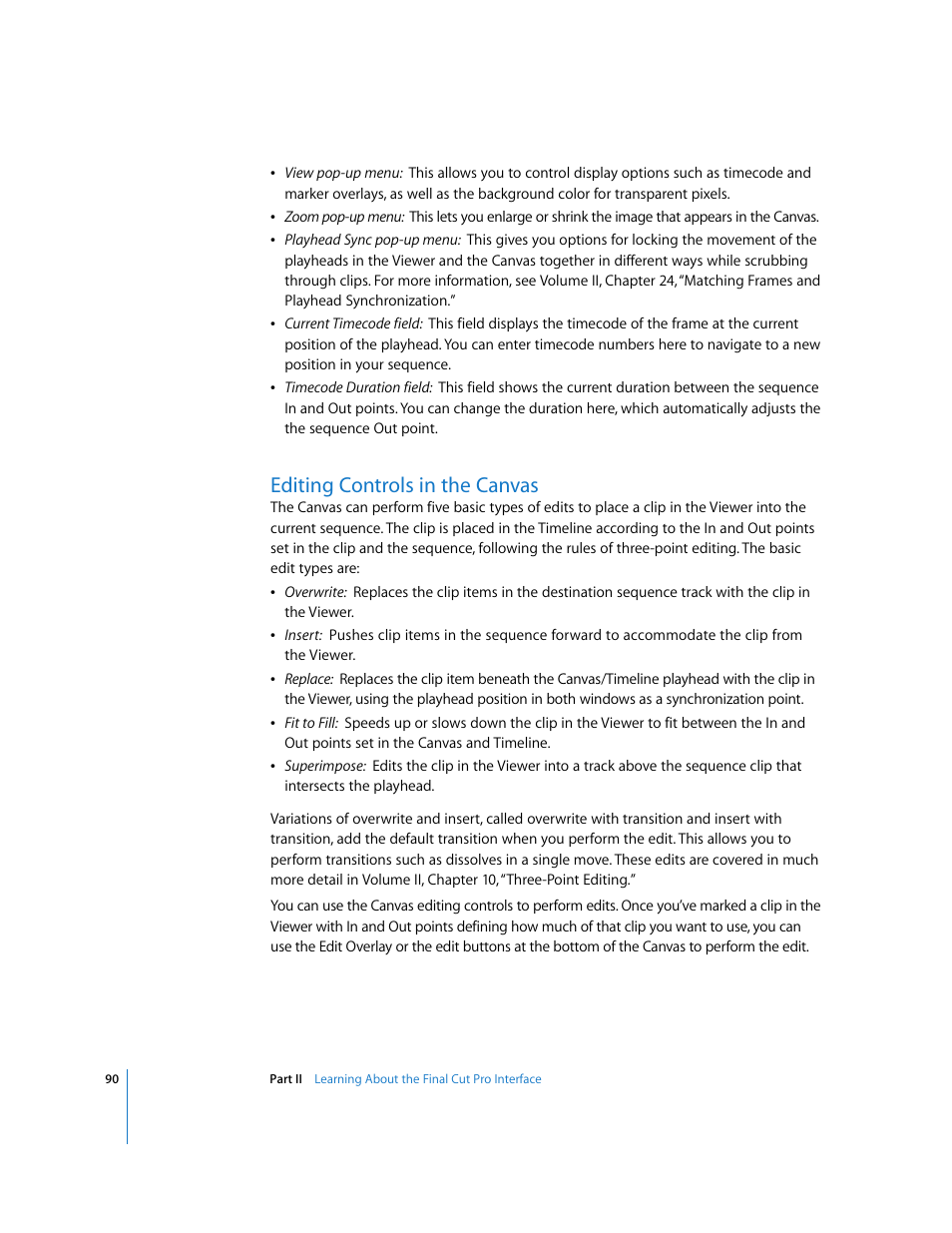 Editing controls in the canvas, P. 90) | Apple Final Cut Pro 5 User Manual | Page 91 / 1868