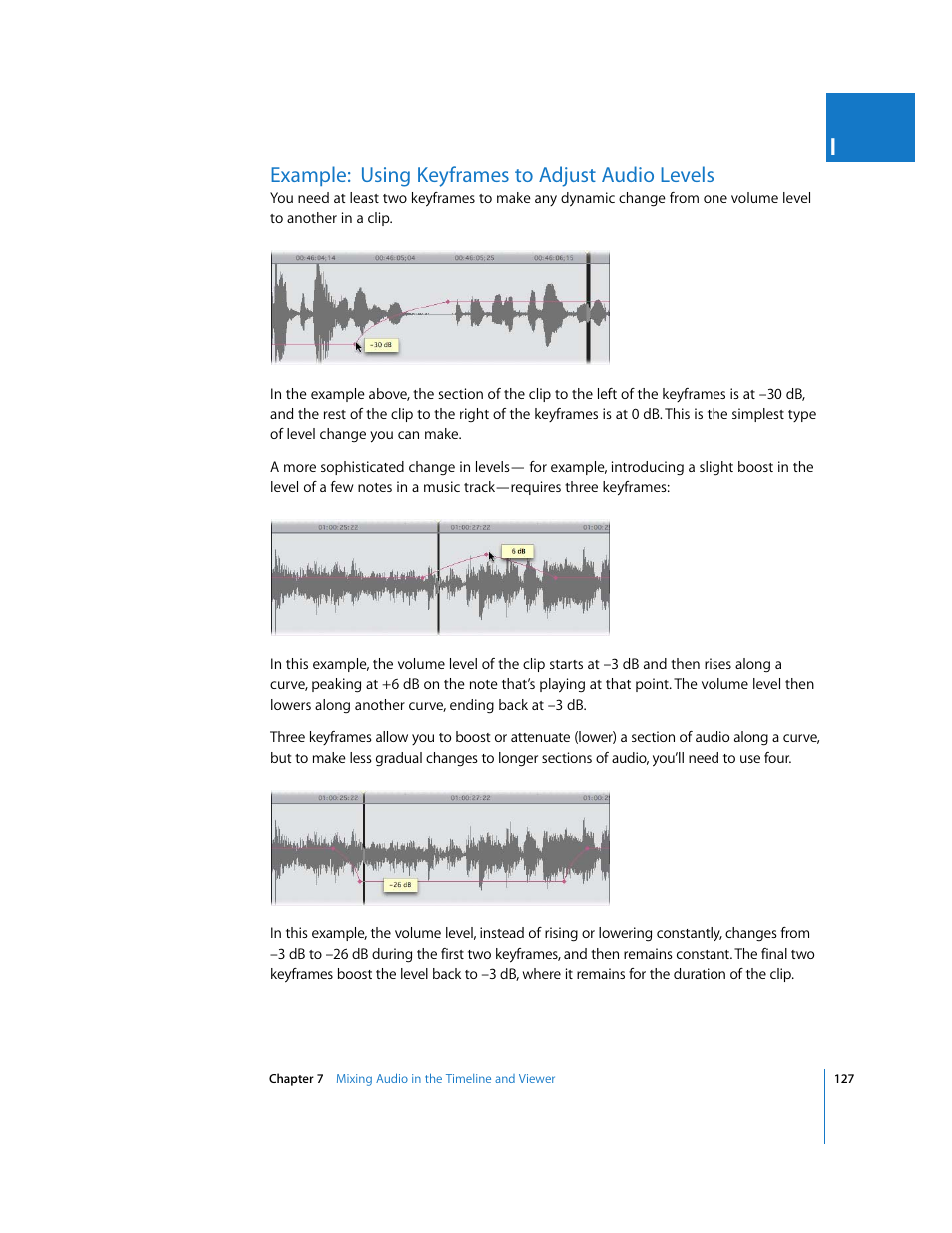 Example: using keyframes to adjust audio levels | Apple Final Cut Pro 5 User Manual | Page 914 / 1868