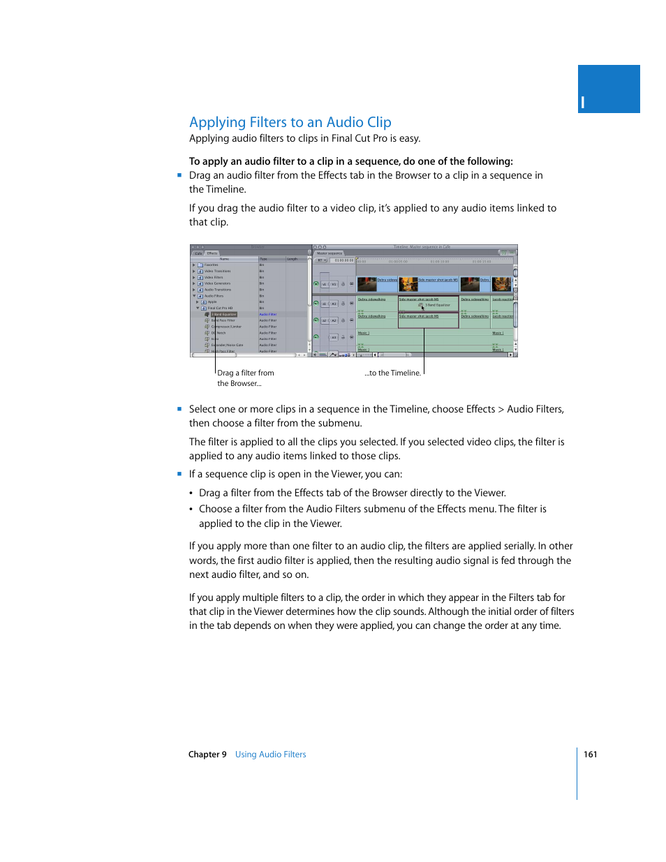 Applying filters to an audio clip | Apple Final Cut Pro 5 User Manual | Page 948 / 1868