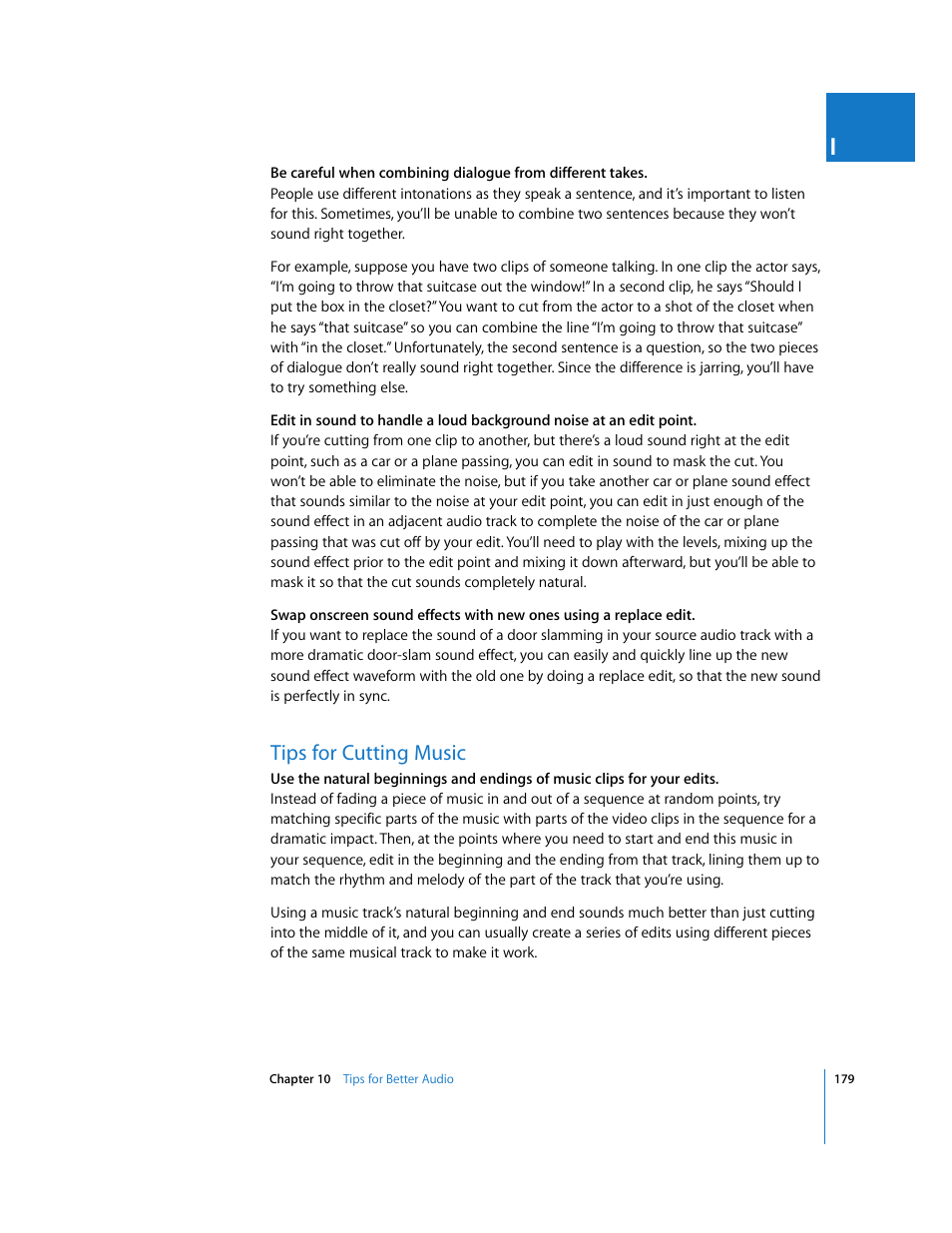 Tips for cutting music, P. 179) | Apple Final Cut Pro 5 User Manual | Page 966 / 1868