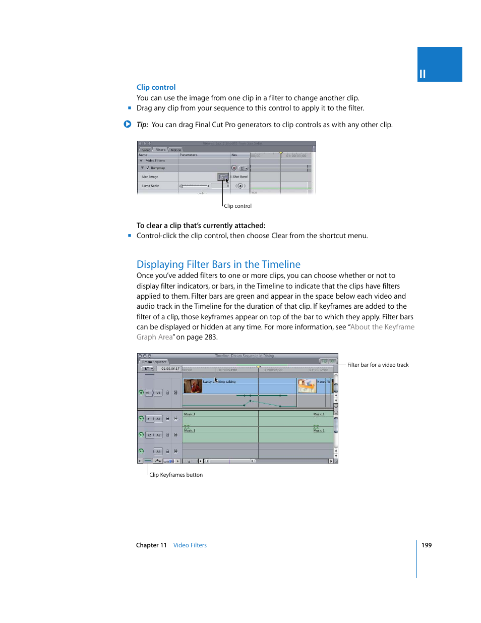 Displaying filter bars in the timeline, P. 199) | Apple Final Cut Pro 5 User Manual | Page 986 / 1868