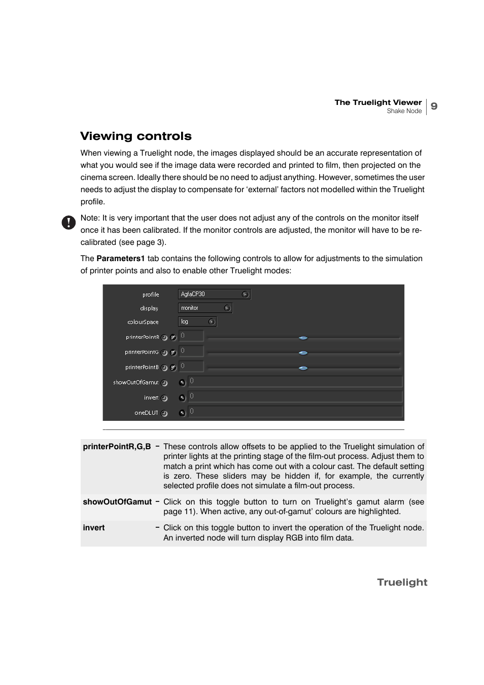 Viewing controls | Apple Shake 4 Truelight User Manual | Page 11 / 18