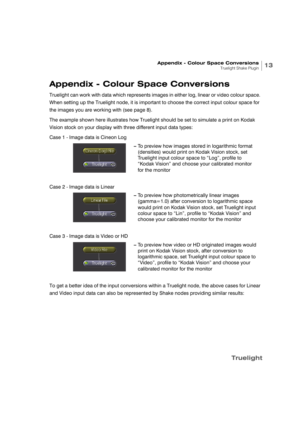 Appendix - colour space conversions | Apple Shake 4 Truelight User Manual | Page 15 / 18