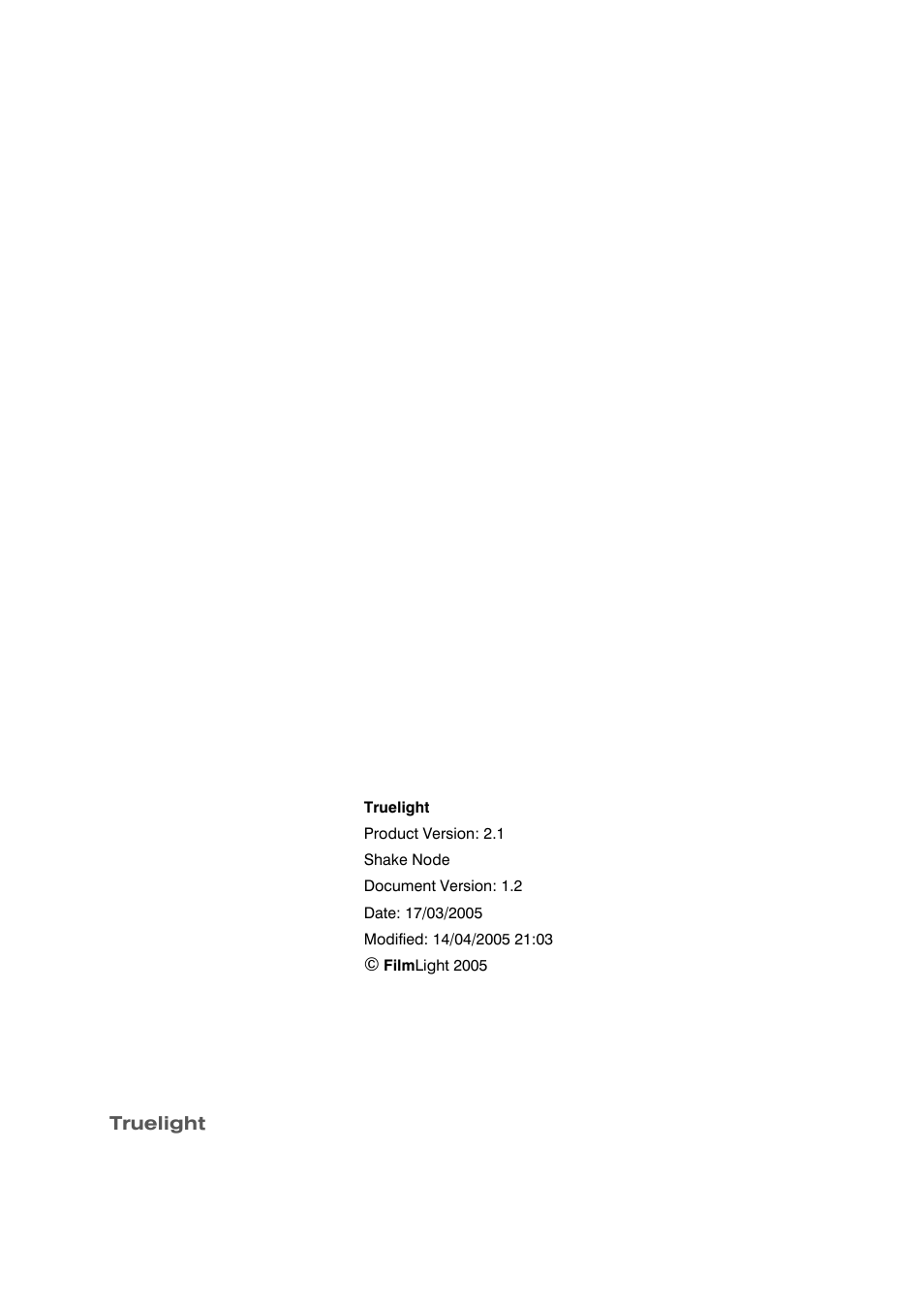 Apple Shake 4 Truelight User Manual | Page 2 / 18