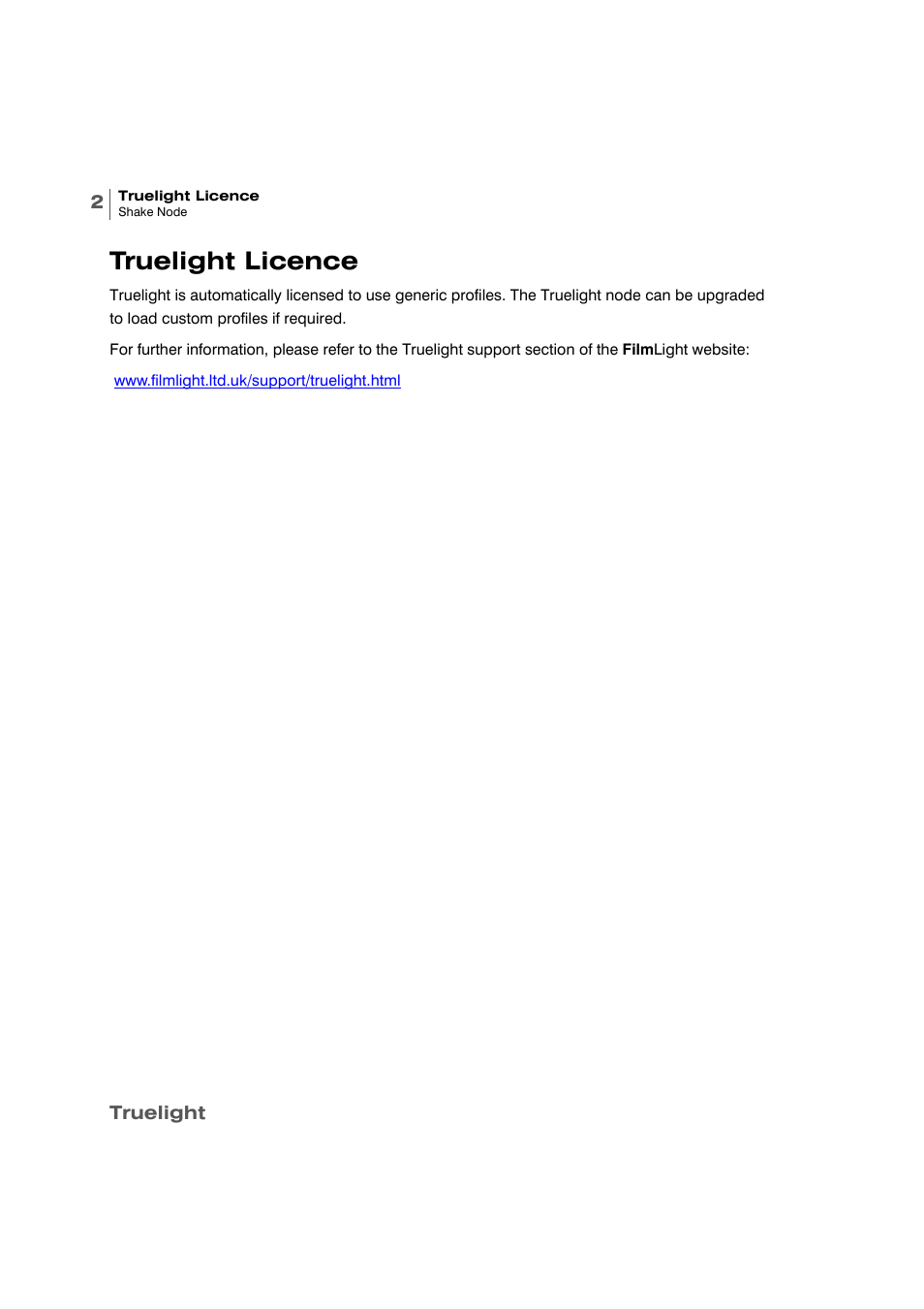 Truelight licence | Apple Shake 4 Truelight User Manual | Page 4 / 18