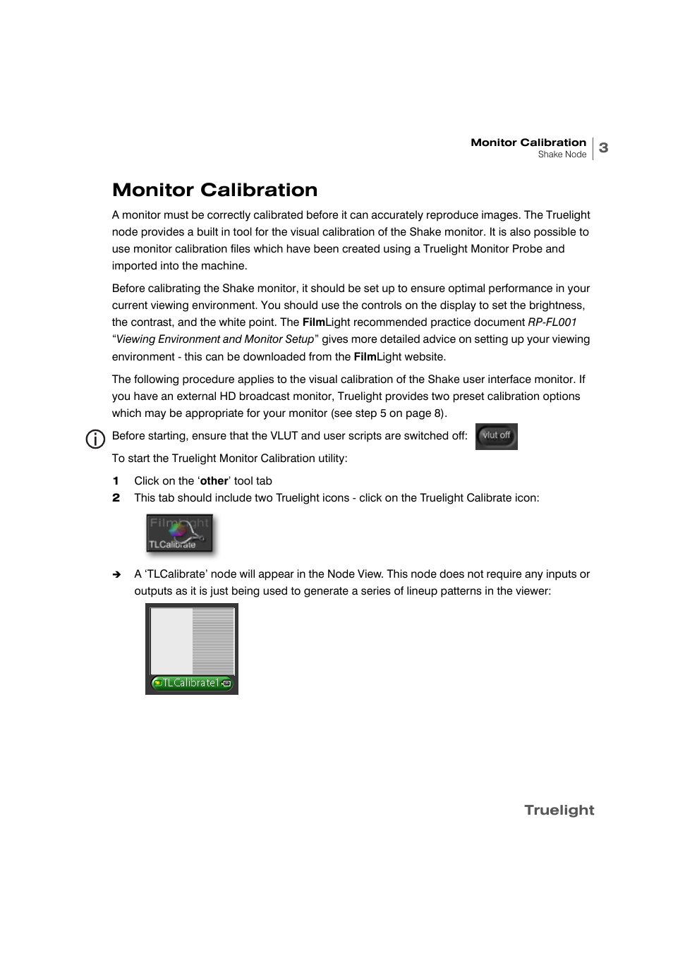 Monitor calibration | Apple Shake 4 Truelight User Manual | Page 5 / 18
