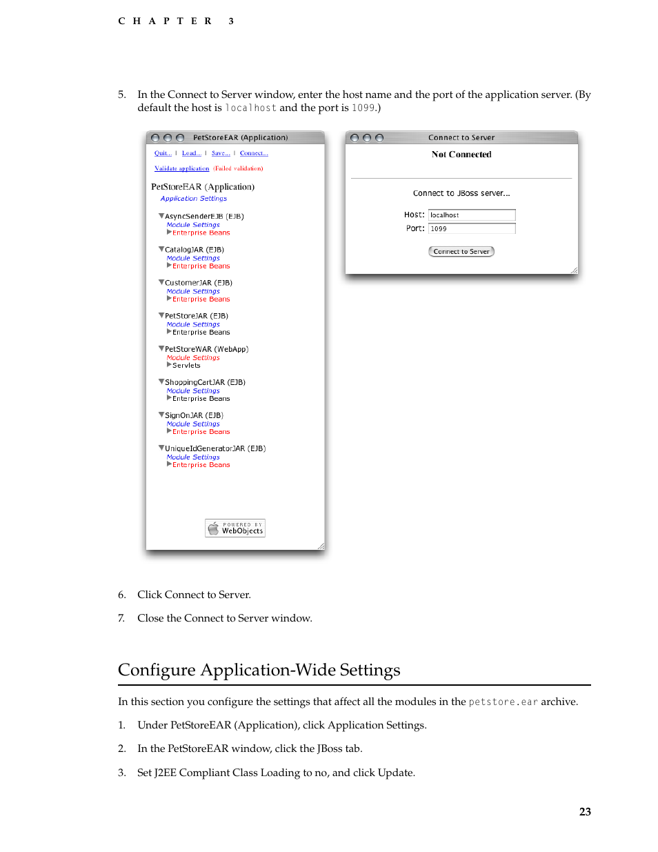 Configure application-wide settings | Apple Mac OS X Server v10.3 User Manual | Page 23 / 56