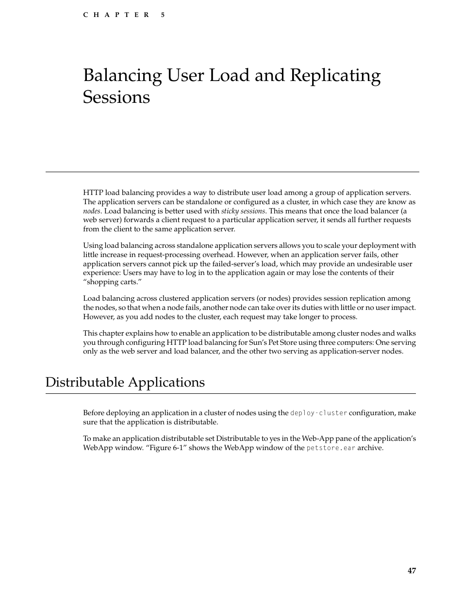 Balancing user load and replicating sessions, Distributable applications | Apple Mac OS X Server v10.3 User Manual | Page 47 / 56