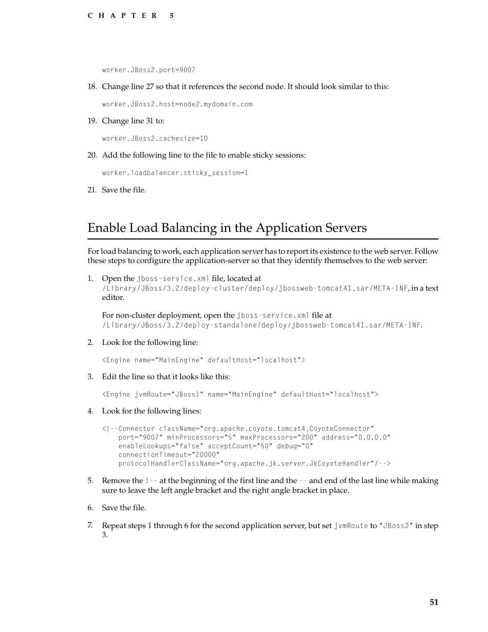 Enable load balancing in the application servers | Apple Mac OS X Server v10.3 User Manual | Page 51 / 56