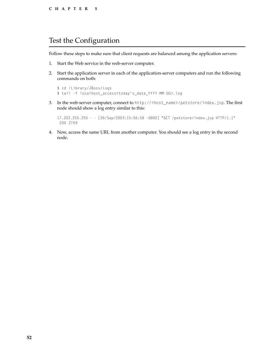 Test the configuration | Apple Mac OS X Server v10.3 User Manual | Page 52 / 56