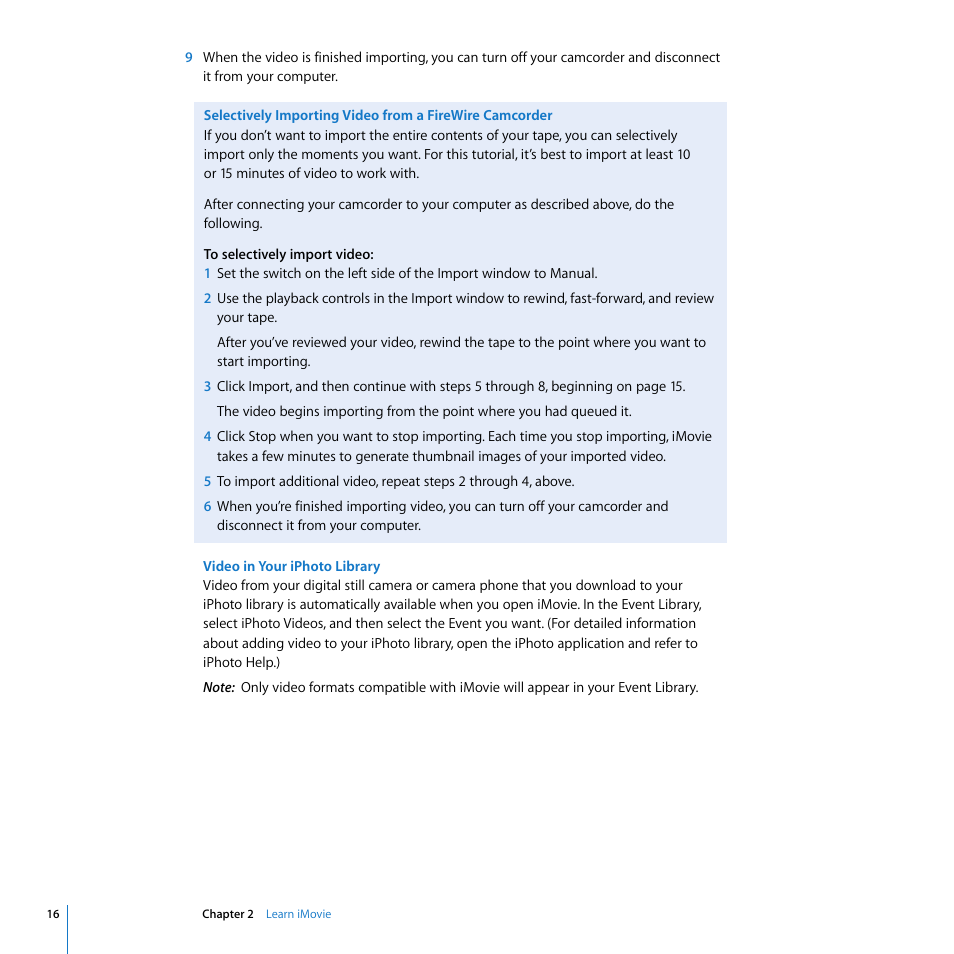 Apple iMovie '08 User Manual | Page 16 / 50