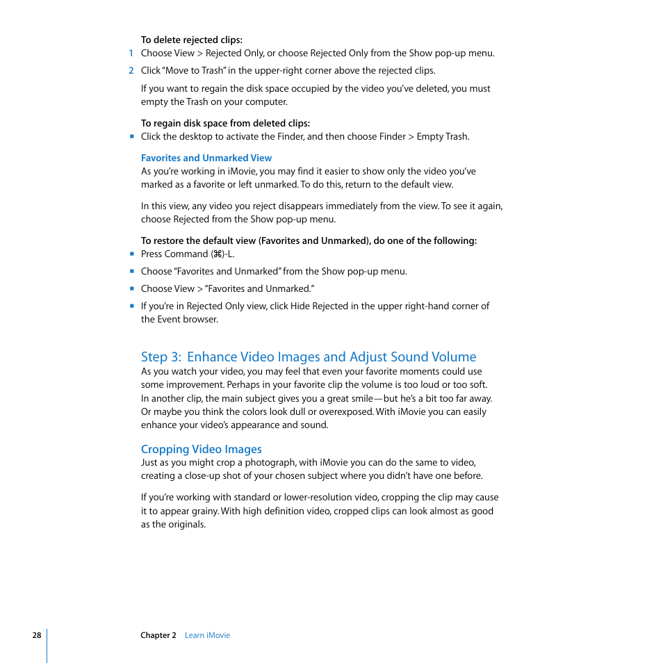 Cropping video images | Apple iMovie '08 User Manual | Page 28 / 50