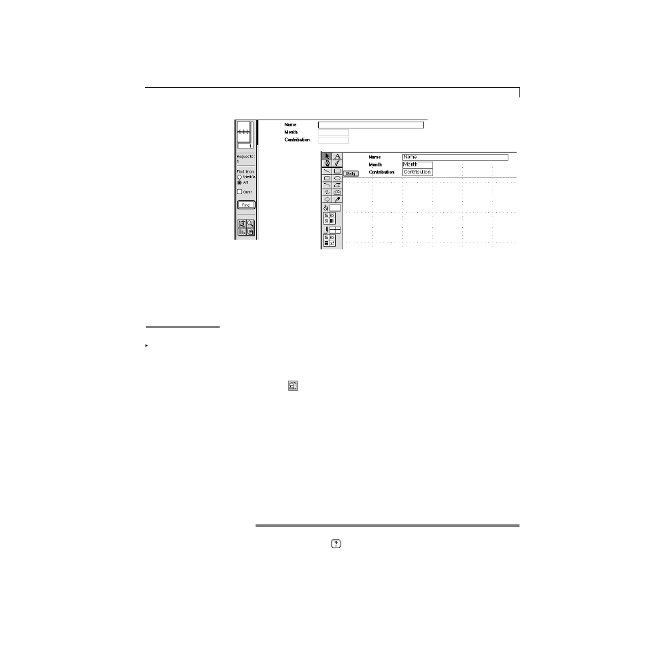 Creating a database document, Example: creating a simple database | Apple AppleWorks 5 : Mac OS User Manual | Page 185 / 293