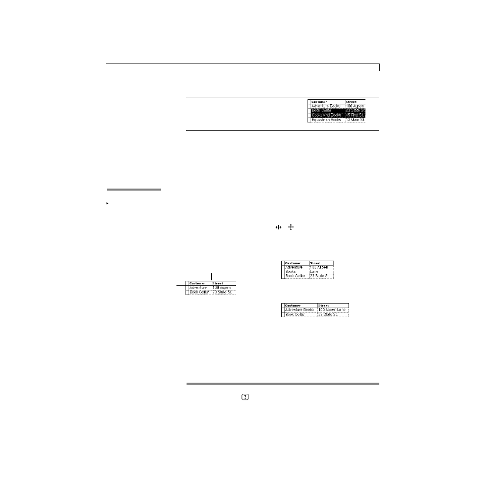 Resizing rows and columns | Apple AppleWorks 5 : Mac OS User Manual | Page 201 / 293